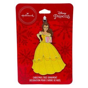 Hallmark Disney Princess Belle Flat Metal Christmas Tree Ornament Disney Princes